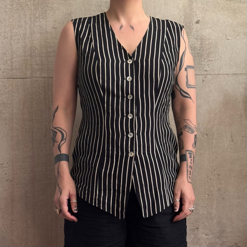 Vintage Striped Vest Top Size XL